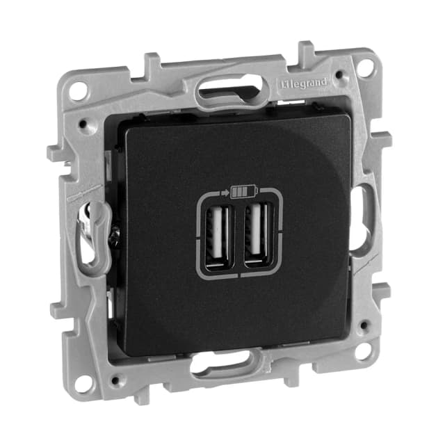 Розетка 2xUSB Legrand Etika 672694 (антрацит)