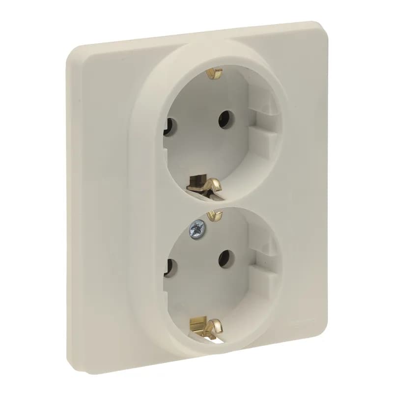 Розетка двойная с заземлением Legrand Inspiria 673751 (слоновая кость)