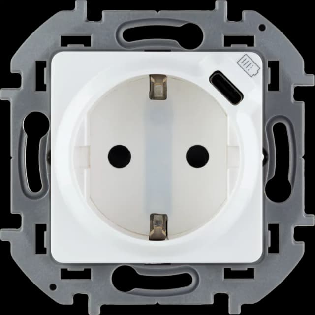 Розетка с заземлением и USB Legrand Inspiria 673770 (белый)