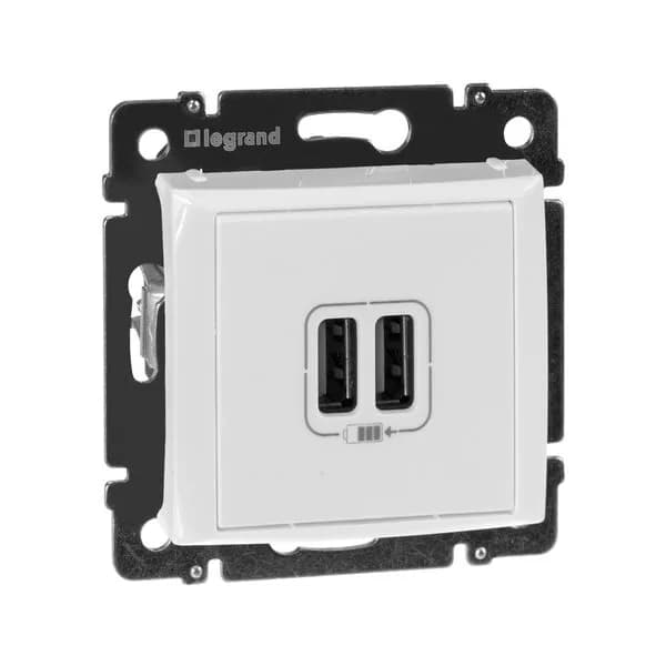 Розетка 2xUSB Legrand Valena 694370 (белый)