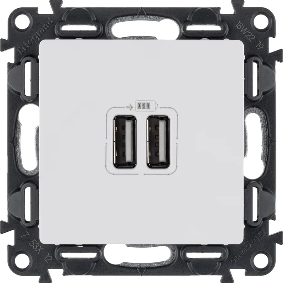 Розетка 2xUSB Legrand Valena Life 753412 (белый)