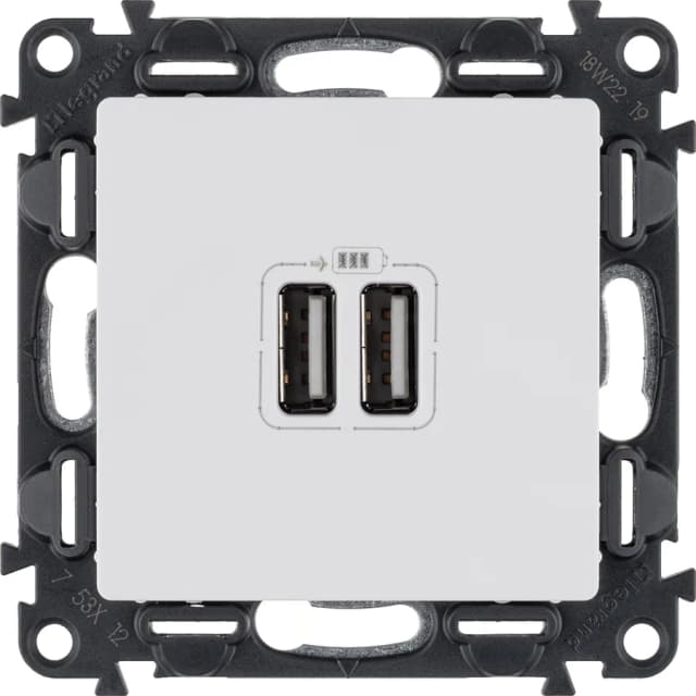 Розетка 2xUSB Legrand Valena Life 753412 (белый)