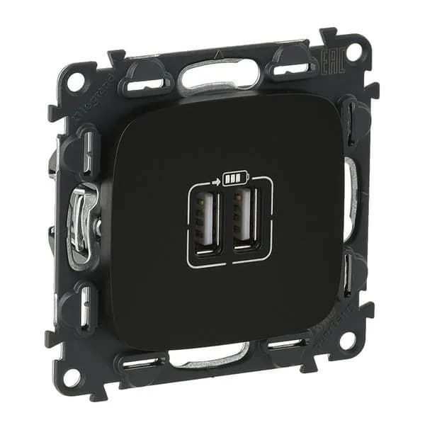 Розетка 2xUSB Legrand Valena Allure 754998 (антрацит)