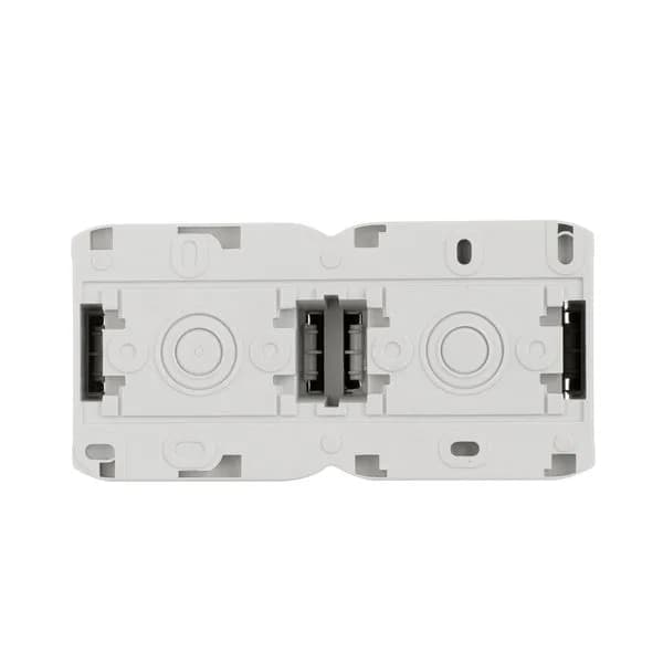 Розетка двойная с заземлением со шторками влагозащищённая IP44 Legrand Quteo 782353 (серый), фото 2
