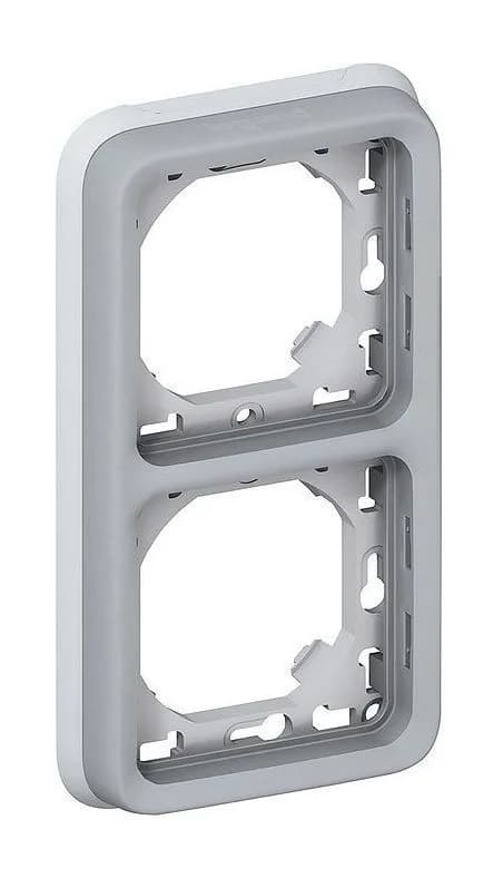 Рамка для выключателей и розеток влагозащищённая IP55 Legrand Plexo 2-местная 069685 (серый)