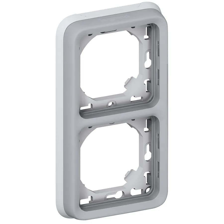 Рамка для выключателей и розеток влагозащищённая IP55 Legrand Plexo 2-местная 069685 (серый), фото 2