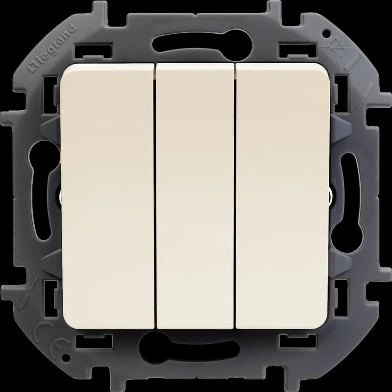 Выключатель 3-клавишный Legrand Inspiria 673541 (слоновая кость)
