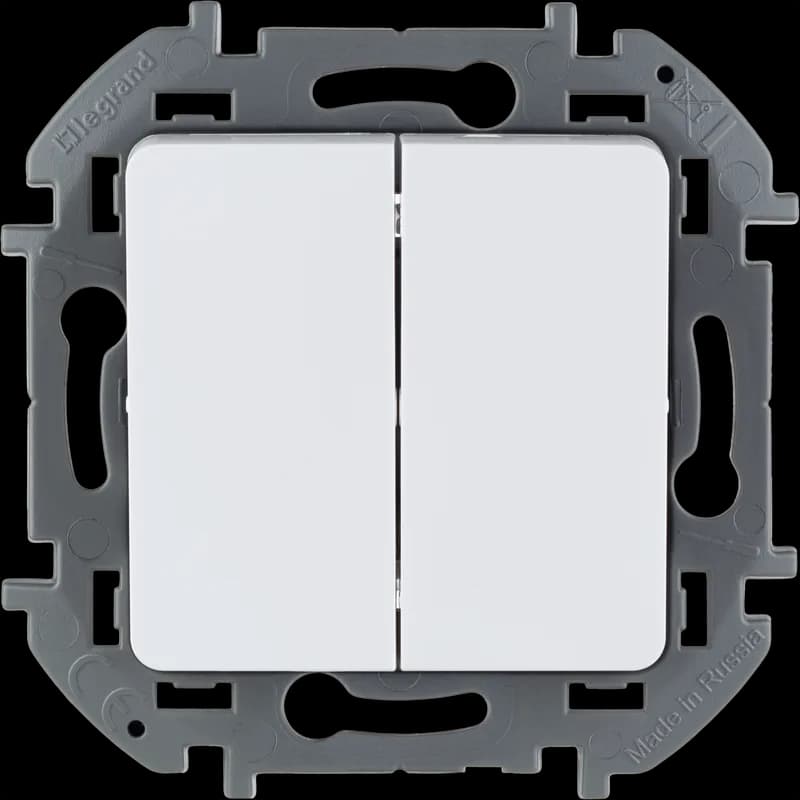 Выключатель 2-клавишный Legrand Inspiria 673620 (белый)