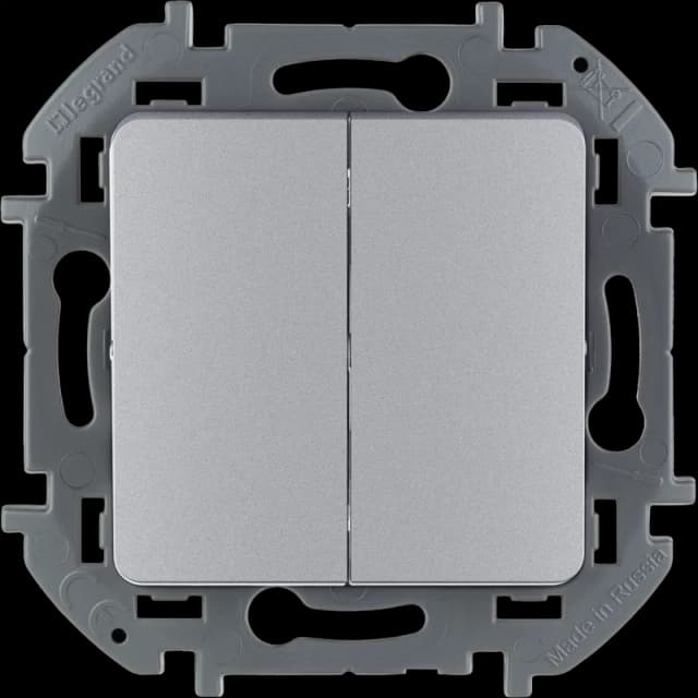 Выключатель 2-клавишный Legrand Inspiria 673622 (алюминий)