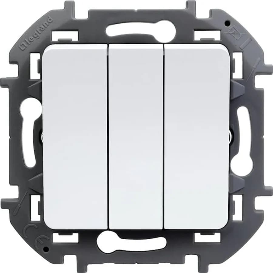 Выключатель 3-клавишный Legrand Inspiria 673640 (белый)