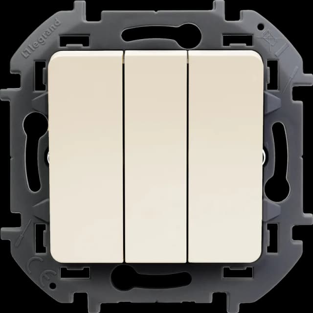 Выключатель 3-клавишный Legrand Inspiria 673641 (слоновая кость)