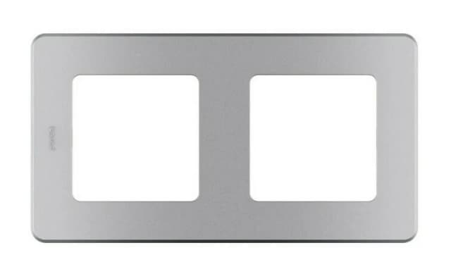 Рамка для выключателей и розеток Legrand Inspiria 2-местная 673942 (алюминий)