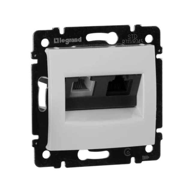 Розетка компьютерная RJ45 + RJ11 кат.6 Legrand Valena 695339 (белый)
