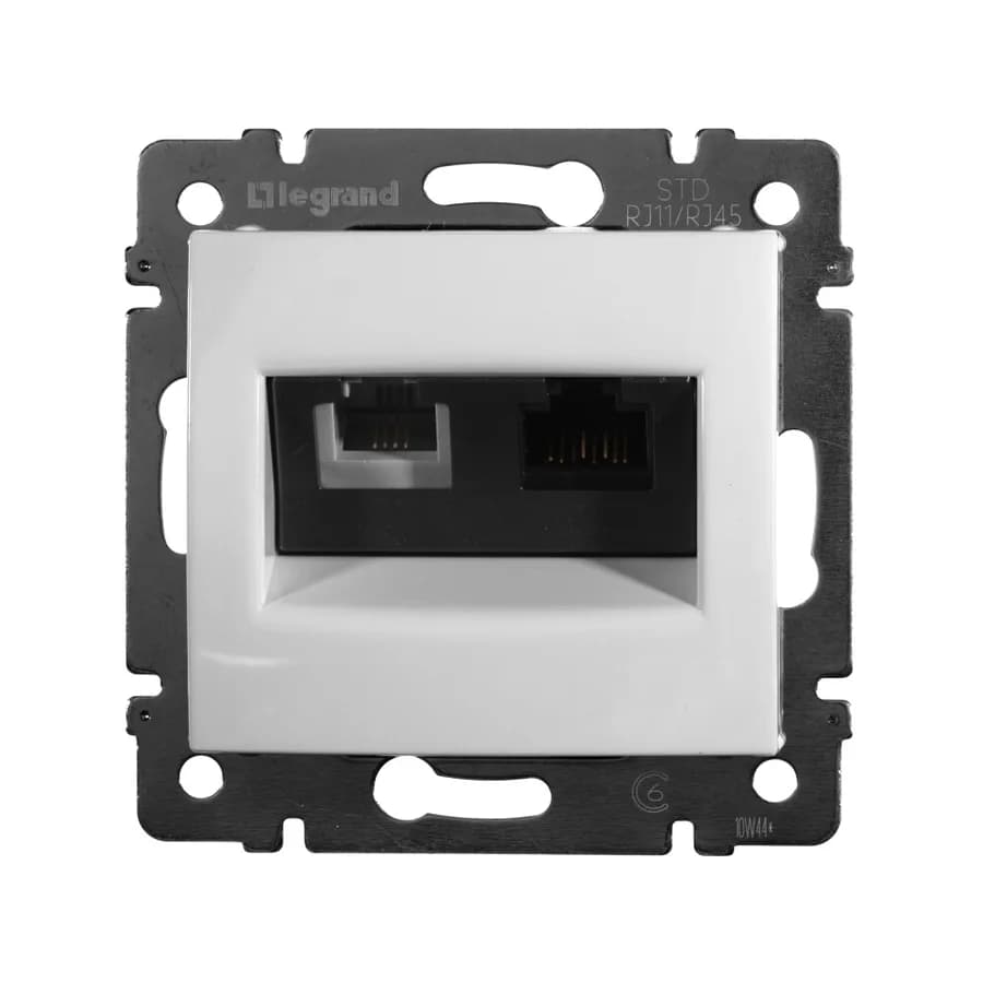 Розетка компьютерная RJ45 + RJ11 кат.6 Legrand Valena 695339 (белый), фото 2