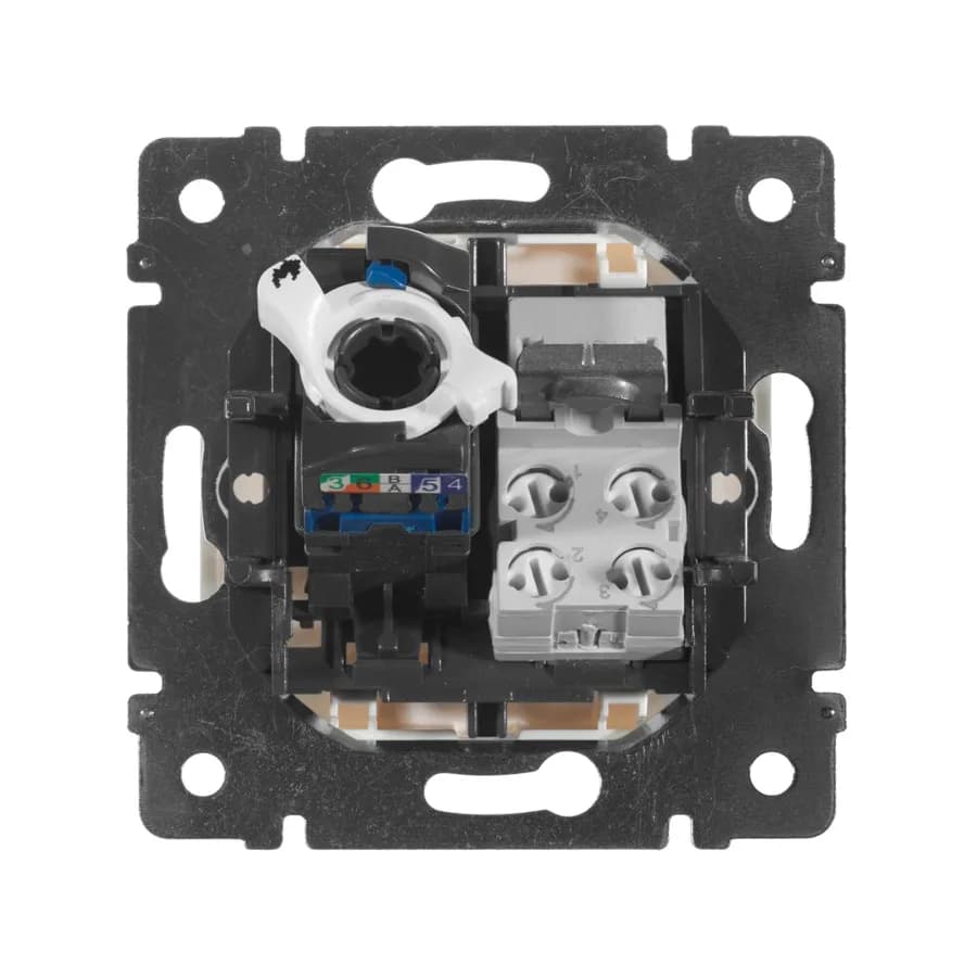 Розетка компьютерная RJ45 + RJ11 кат.6 Legrand Valena 695339 (белый), фото 3