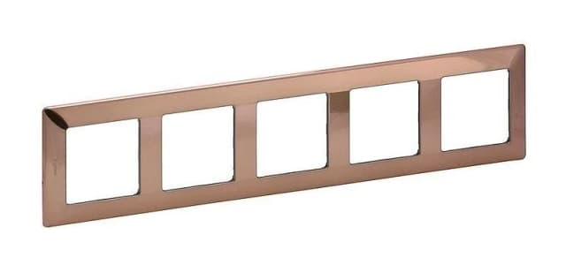 Рамка для выключателей и розеток Legrand Valena Life 5-местная 754165 (медь)