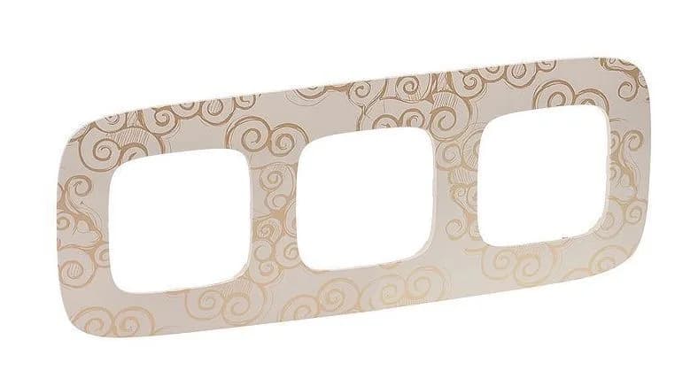 Рамка для выключателей и розеток Legrand Valena Allure 3-местная 754353 (нарцисс золото)