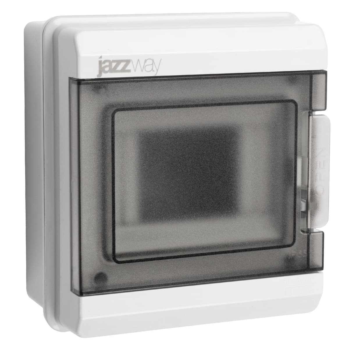 Бокс пластиковый навесной Jazzway PDB/W 5071964, ЩРН-ПГ-5, на 5 модулей, 1 ряд, IP65, серый