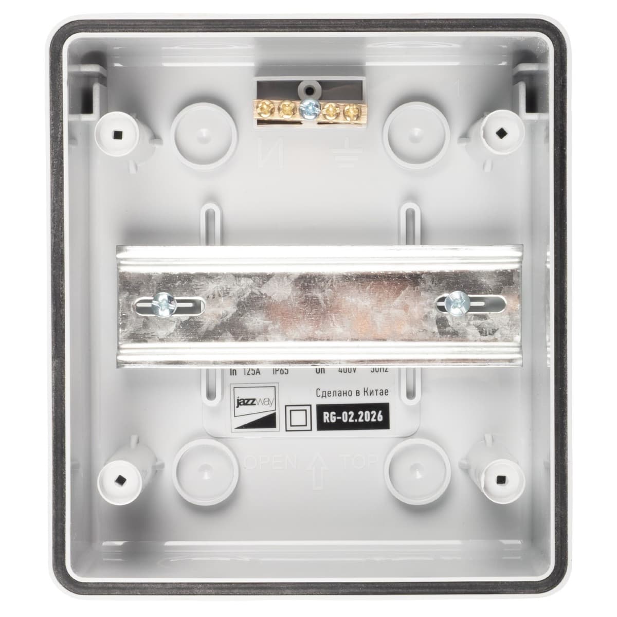 Бокс пластиковый навесной Jazzway PDB/W 5071964, ЩРН-ПГ-5, на 5 модулей, 1 ряд, IP65, серый