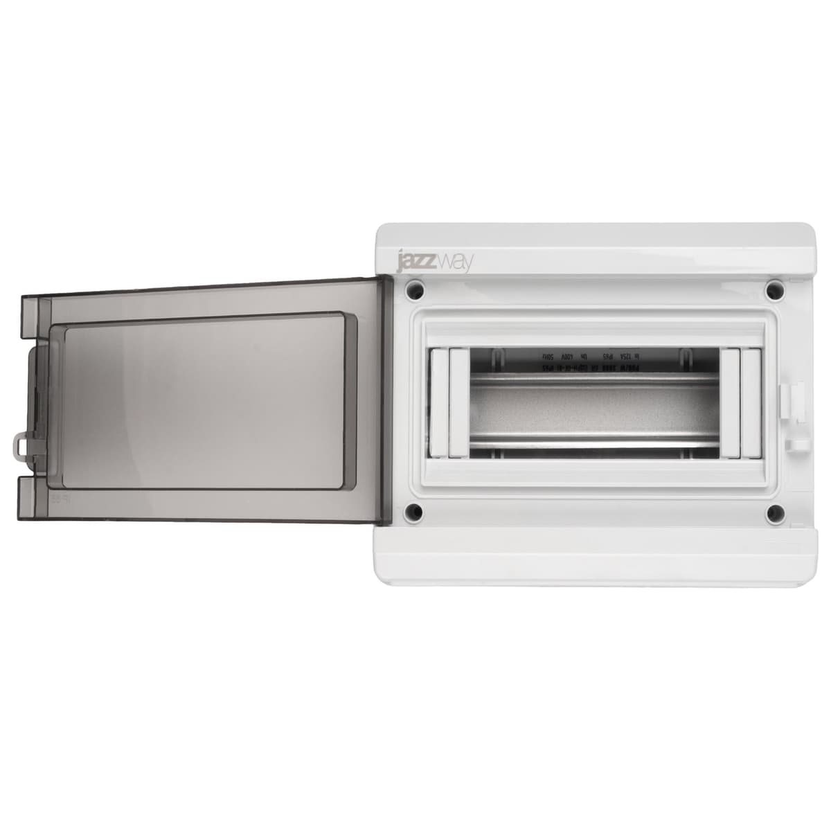 Бокс пластиковый навесной Jazzway PDB/W 5071988, ЩРН-ПГ-8, на 8 модулей, 1 ряд, IP65, серый