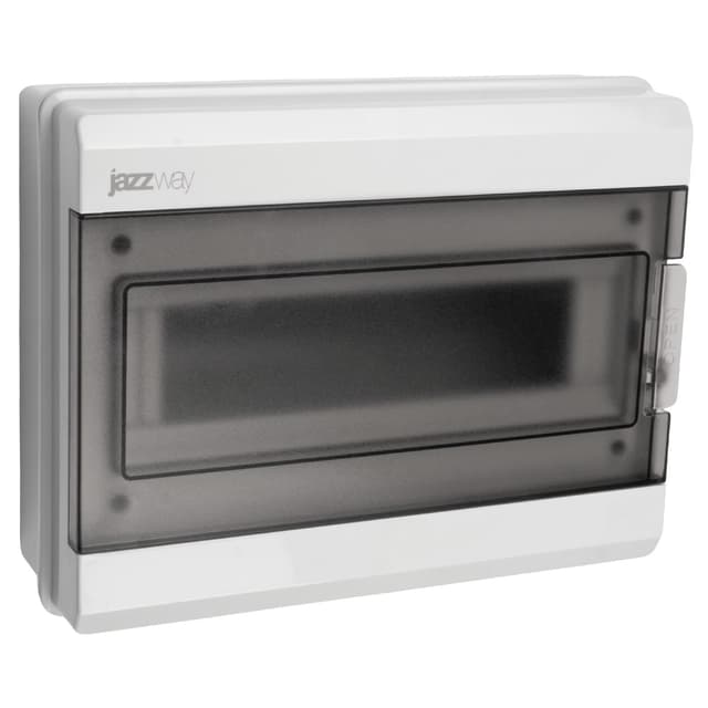 Бокс пластиковый навесной Jazzway PDB/W 5072008, ЩРН-ПГ-12, на 12 модулей, 1 ряд, IP65, серый