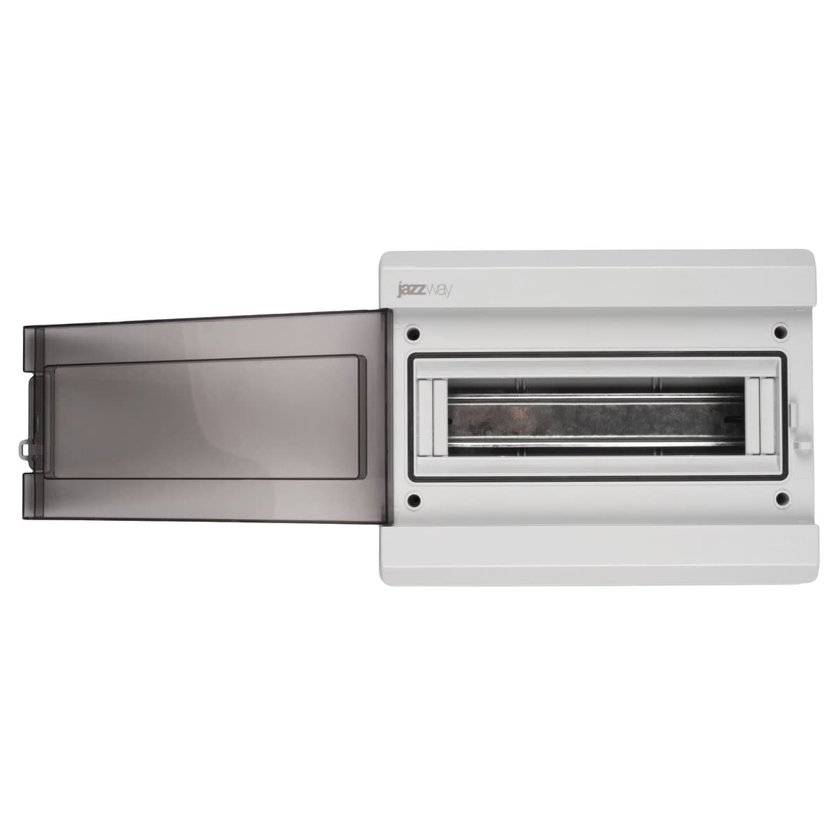 Бокс пластиковый навесной Jazzway PDB/W 5072008, ЩРН-ПГ-12, на 12 модулей, 1 ряд, IP65, серый