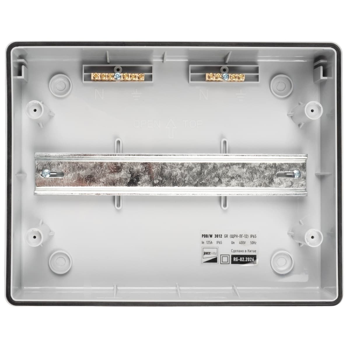 Бокс пластиковый навесной Jazzway PDB/W 5072008, ЩРН-ПГ-12, на 12 модулей, 1 ряд, IP65, серый