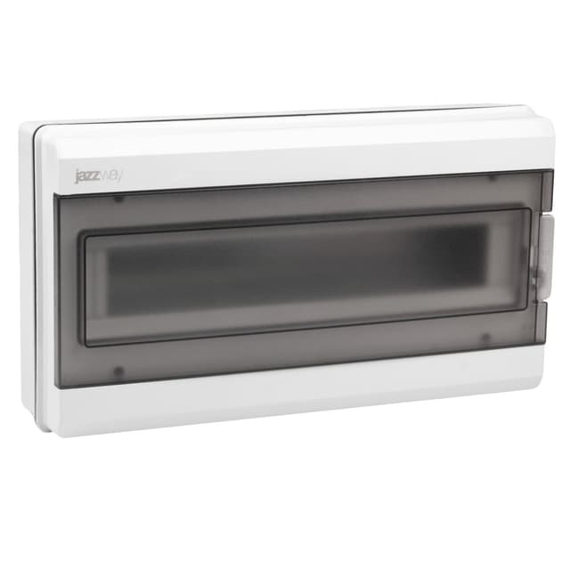 Бокс пластиковый навесной Jazzway PDB/W 5072022, ЩРН-ПГ-18, на 18 модулей, 1 ряд, IP65, серый