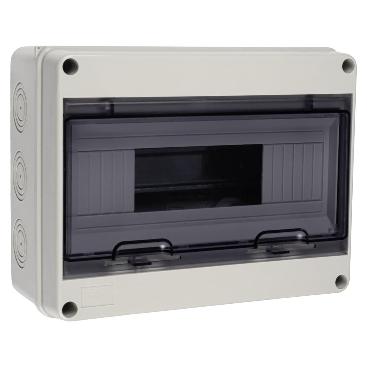 Бокс пластиковый навесной Jazzway PDB/W 5072084, ЩРН-ПГ-12, на 12 модулей, 1 ряд, IP65, серый