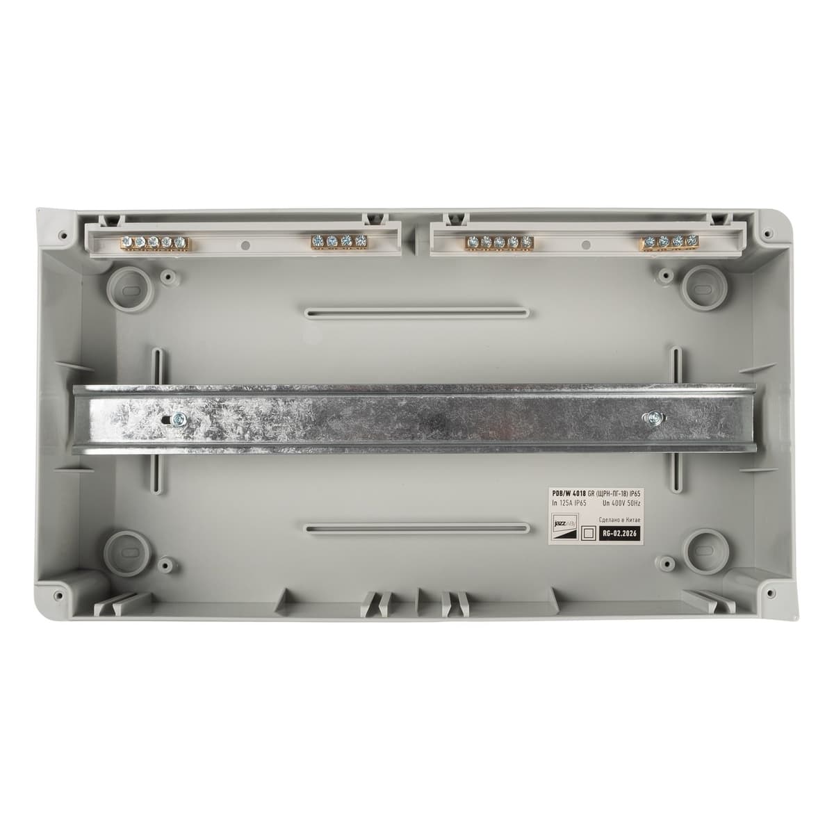 Бокс пластиковый навесной Jazzway PDB/W 5072121, ЩРН-ПГ-18, на 18 модулей, 1 ряд, IP65, серый