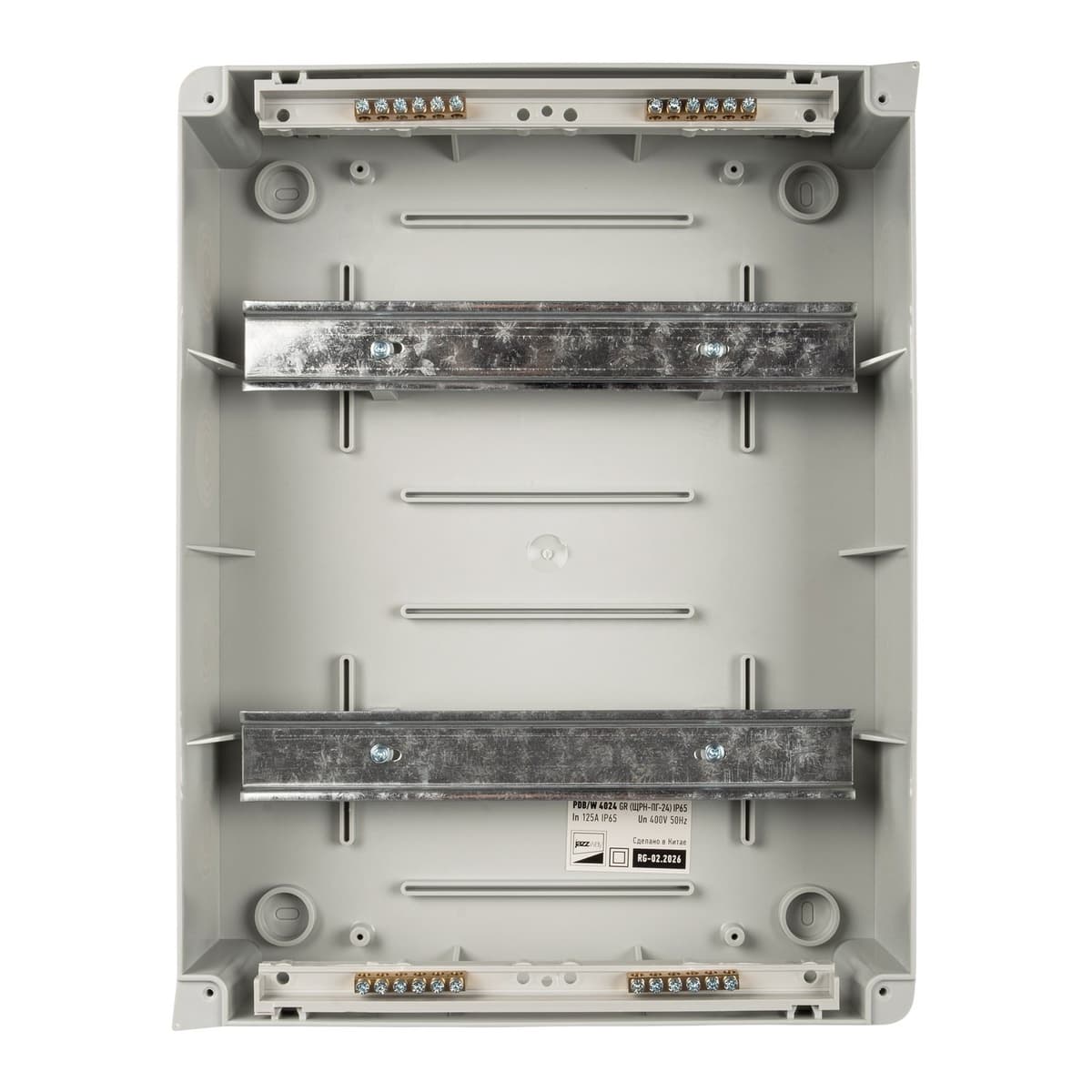 Бокс пластиковый навесной Jazzway PDB/W 5072145, ЩРН-ПГ-24, на 24 модуля, 2 ряда, IP65, серый
