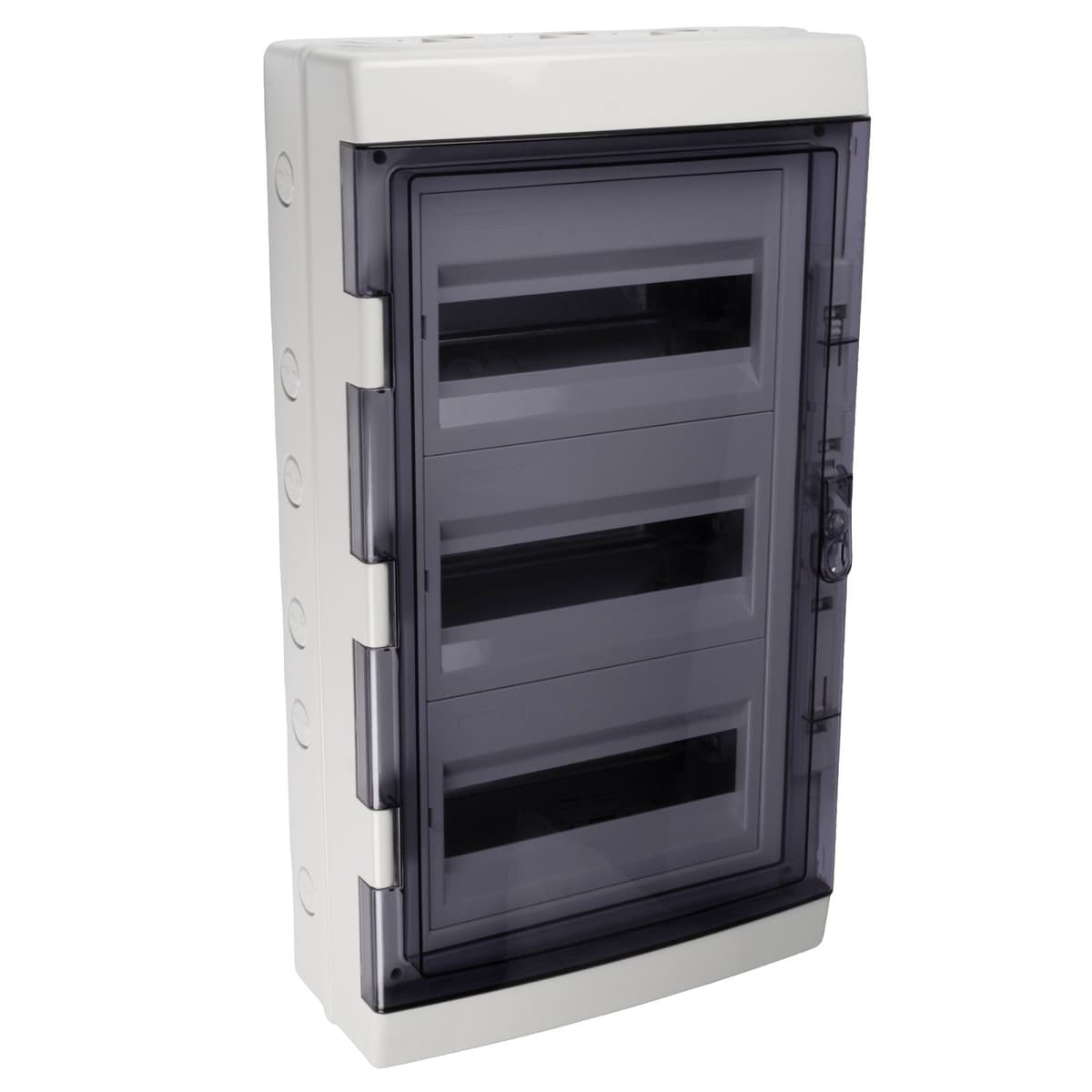 Бокс пластиковый навесной Jazzway PDB/W 5072169, ЩРН-ПГ-36, на 36 модулей, 3 ряда, IP65, серый