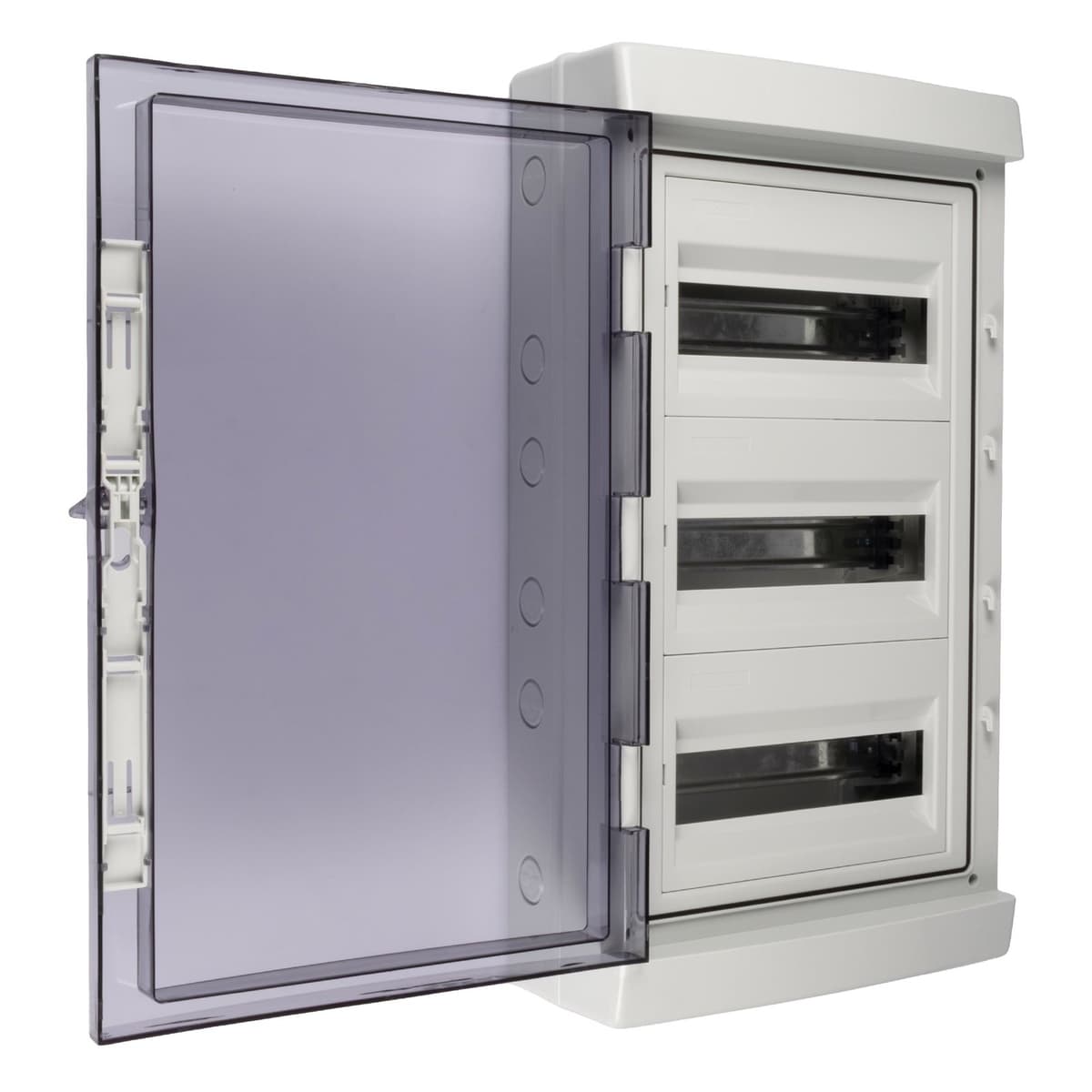 Бокс пластиковый навесной Jazzway PDB/W 5072169, ЩРН-ПГ-36, на 36 модулей, 3 ряда, IP65, серый