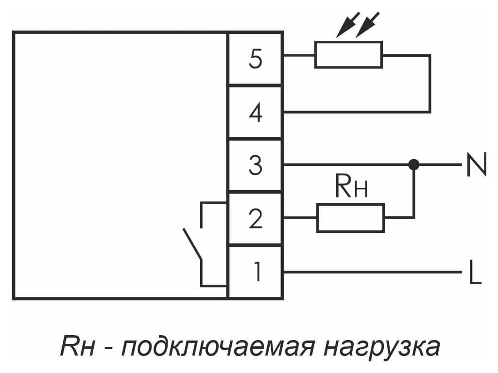 Фотореле 16А Евроавтоматика ФиФ AZH-S — схема подключения