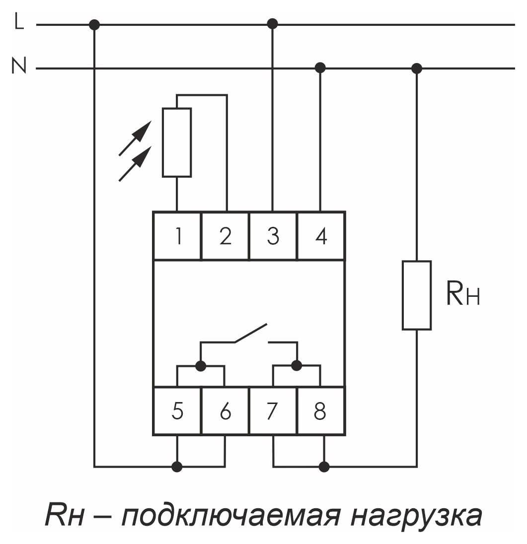 Фотореле 30А Евроавтоматика ФиФ AZ-B-30 — схема подключения