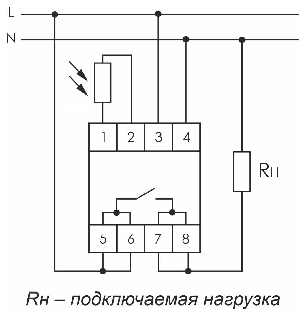 Фотореле 30А Евроавтоматика ФиФ AZ-B-30 ПЛЮC — схема подключения