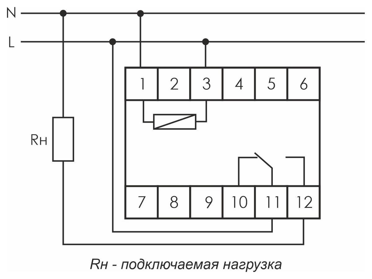 Реле времени программируемое 8А Евроавтоматика ФиФ PCA-512 — схема подключения