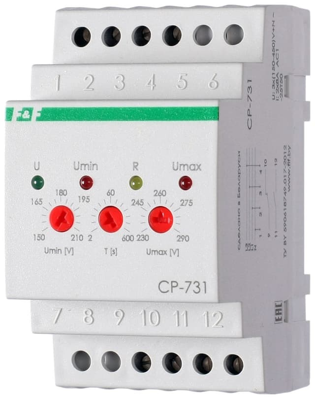 Реле напряжения трёхфазное 8А Евроавтоматика ФиФ CP-731