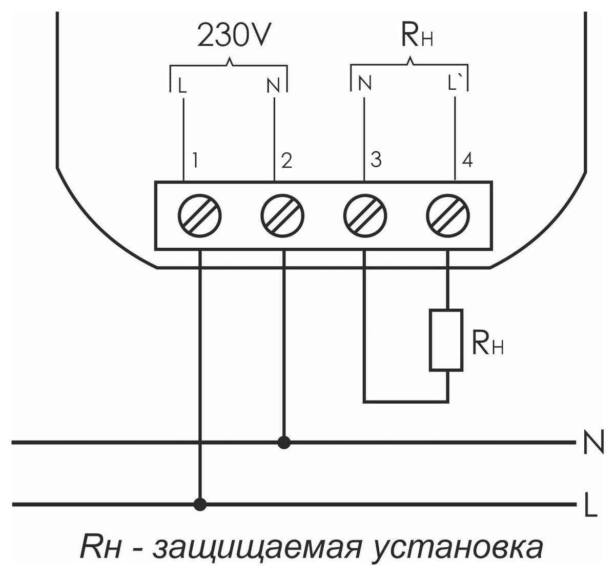 Реле напряжения однофазное 16А Евроавтоматика ФиФ CP-703 — схема подключения