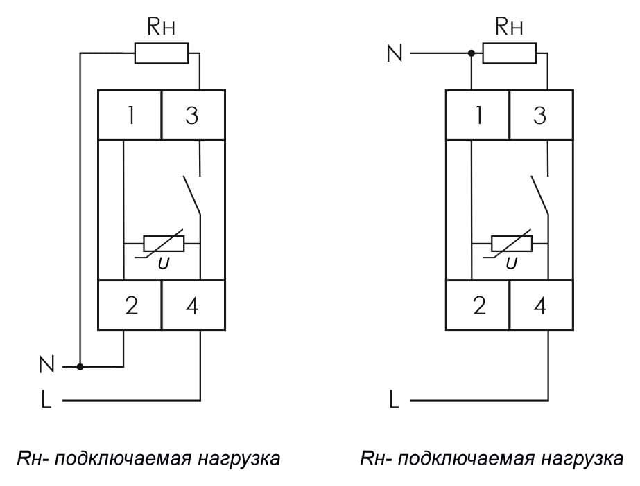 Реле напряжения однофазное 63А Евроавтоматика ФиФ CP-721-63A-P — схема подключения