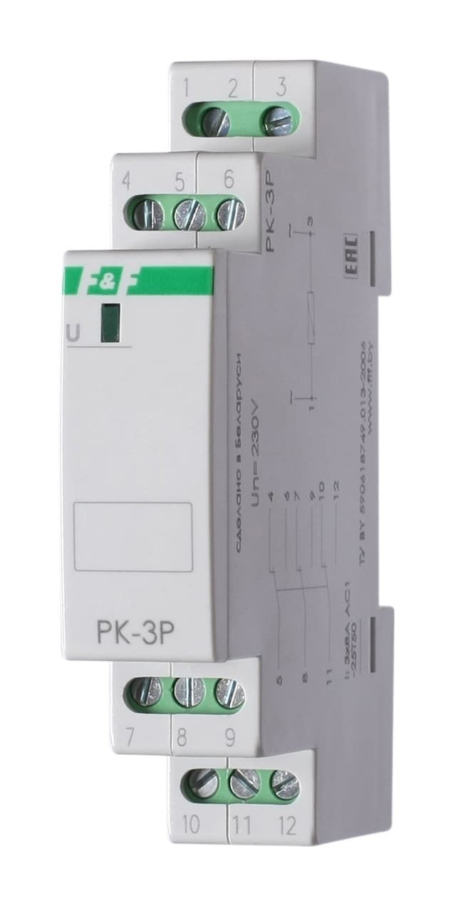Реле промежуточное 8А 3П 230В Евроавтоматика ФиФ PK-3P-230