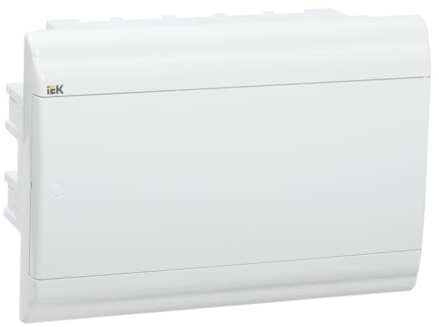 Бокс пластиковый встраиваемый IEK PRIME MKP82-V-12-WD-41-10, ЩРВ-П-12, на 12 модулей, 1 ряд, белая дверь, IP41, белый
