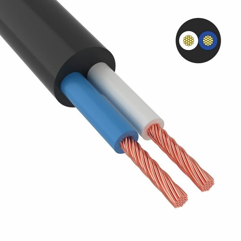 Провод ПВС 2×1,5 чёрный Поиск-1