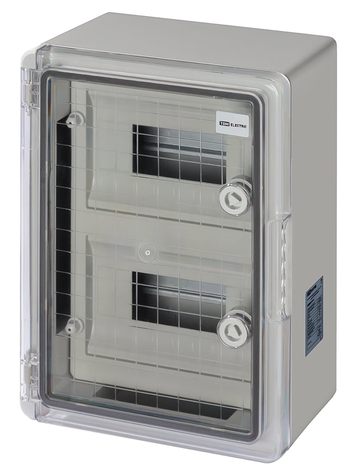 Бокс пластиковый навесной TDM Electric SQ0933-0215, ЩРН-П-16, на 16 модулей, 2 ряда, прозр. крышка, IP65, серый