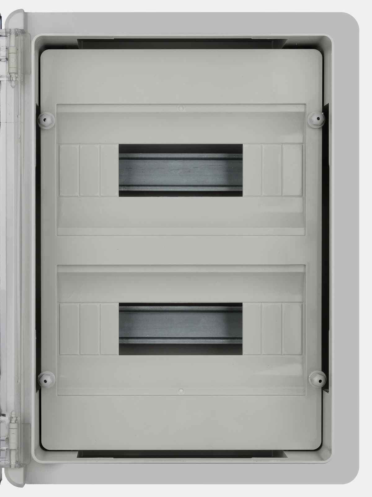 Бокс пластиковый навесной TDM Electric SQ0933-0216, ЩРН-П-24, на 24 модуля, 2 ряда, прозр. крышка, IP65, серый