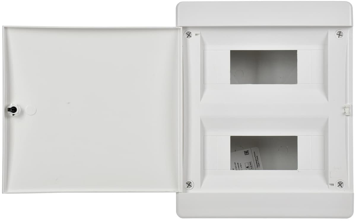 Бокс пластиковый встраиваемый IEK UNION Compact UIC-KP13-V-18-41-K01, ЩРВ-П-18, на 18 модулей, 2 ряда, белая дверь, IP41, белый
