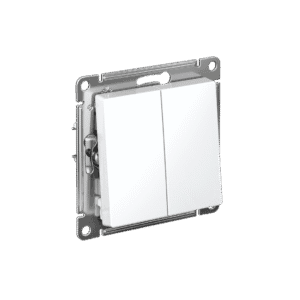 Выключатель двухклавишный Systeme Electric ATLASDESIGN ATN000151 (белый)