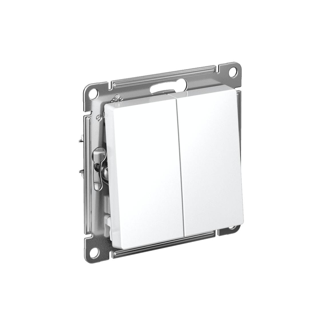 Выключатель двухклавишный Systeme Electric ATLASDESIGN ATN000151 (белый)