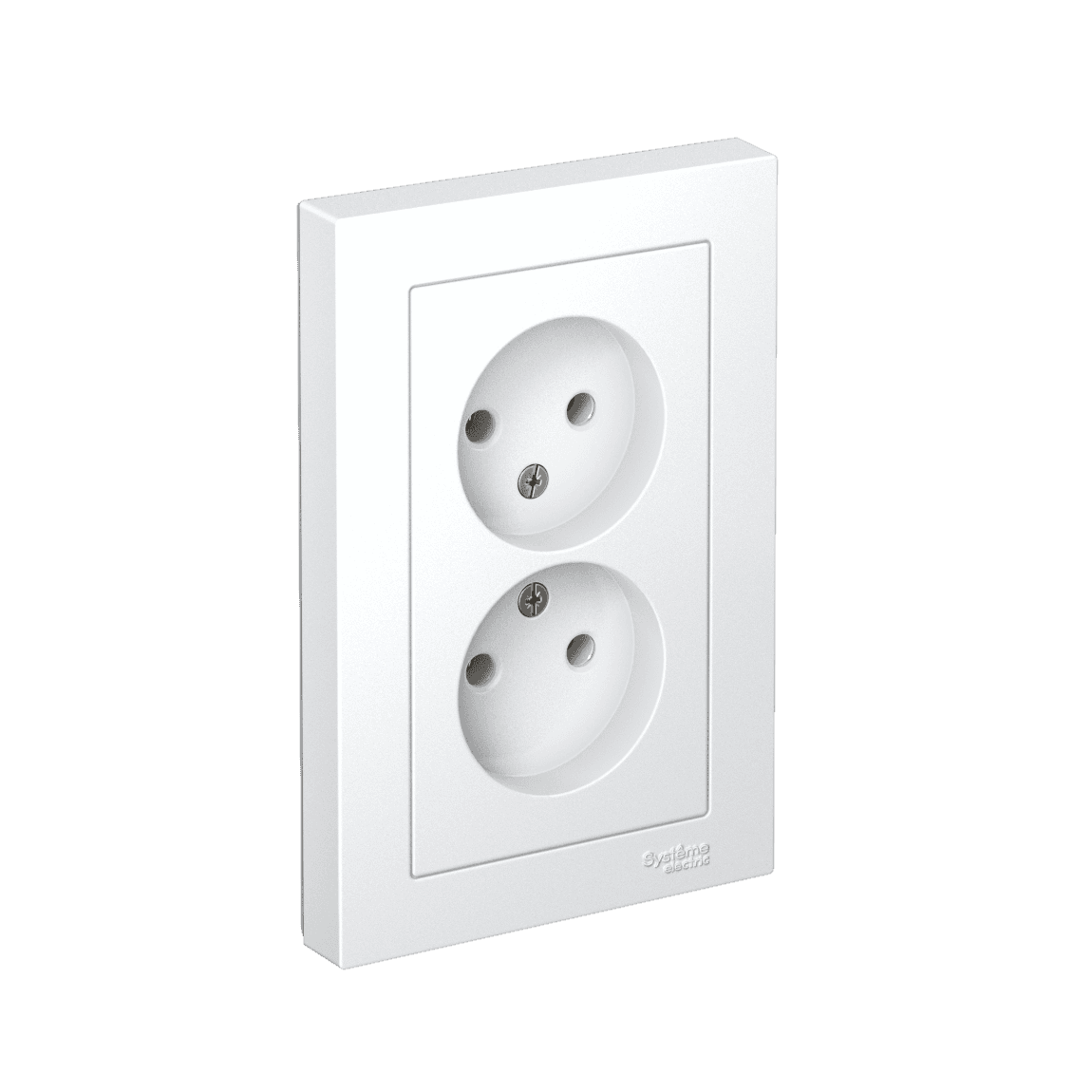 Двойная розетка Systeme (Schneider) Electric AtlasDesign ATN000120 белая без заземления