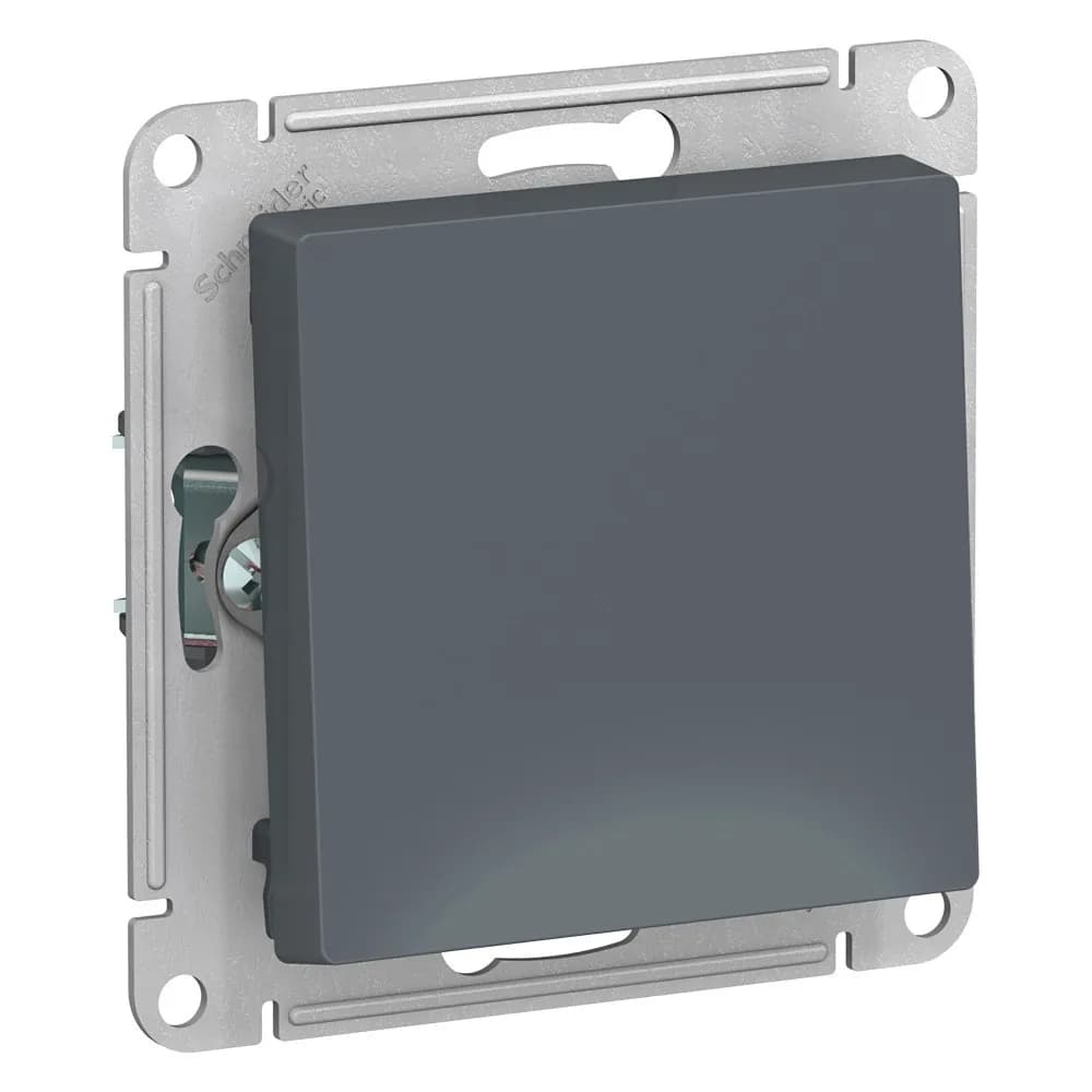 Выключатель однокнопочный Systeme Electric AtlasDesign для управления светом, цвет графит, современный дизайн